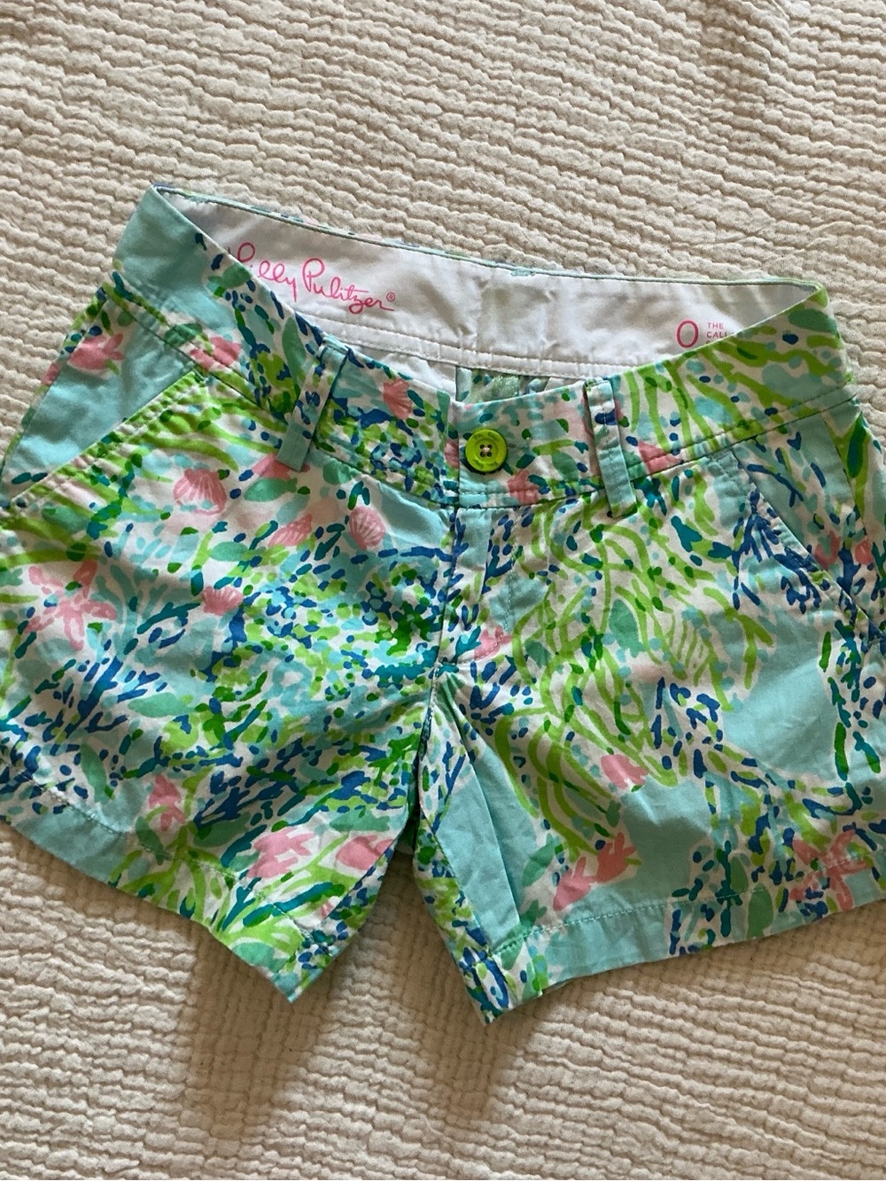 Lilly Pulitzer Callahan Shorts Pastel Coral Reef Print Size 0